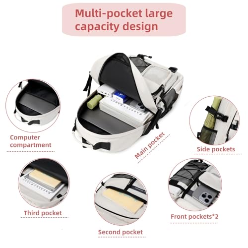 Laptop Backpack For Teen Boys Girls Durable Bookbag Middle High School Bag Women Men Waterproof Travel Daypack (2grey) - color: Grey