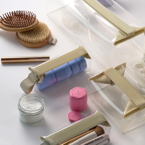 Cadence Parcel - Clear Kit with Magnetic Closure - Durable and Leak-Resistant Travel Toiletry Kit - Modular Design - Hygiene Bag for Travel Essentials - 2 Qt - Rose - color: Rose, size: Large