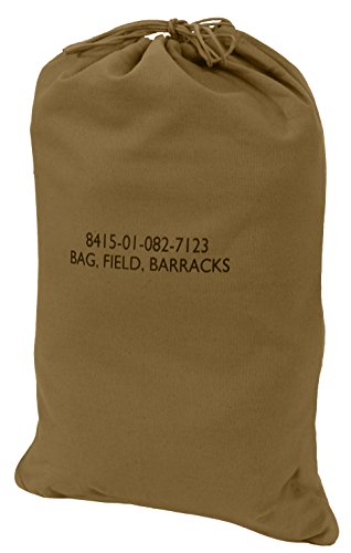 Rothco Canvas Barracks Bag – Rugged Multi-Functional Gym Travel Laundry Drawstring Sack - color: Coyote Brown, size: 24" x 32"