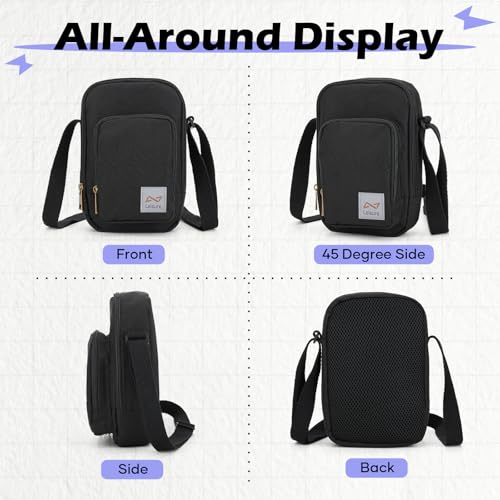 SEAFEW Mini Crossbody Bag Shoulder Bag for Men, Small Messenger Satchel Bag for Women - color: Black - Sling