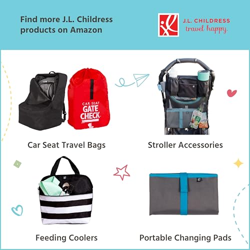 J.L. Childress Compact Travel Stroller Bag for Airplane - Fits Most Compact-Fold Single Baby Strollers, Compatible with UPPAbaby MINU, GB Pockit, Nuna TRVL & More, AirTag Compatible - Black - style: Unpadded