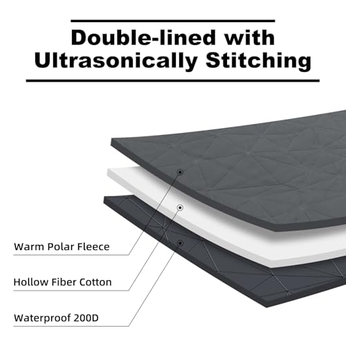 Large Outdoor Waterproof Blanket Extra Thick Fleece Stadium Blanket for Camping, Car, Pet, Picnics - Windproof, Wearable, Machine Washable 80" x 58" (Black Gray,Hooded) - color: Hooded-black Gray