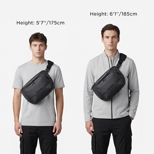 ALPAKA Bravo Sling Max, 8L RFID-Blocking Sling Laptop Bag for Men with Maglockz Buckle, Lockable Zips & External USB Port - color: Black