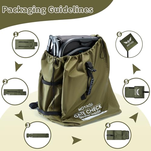 MOYAQI Stroller Travel Bag for Airplane, Gate Check Bag Backpack with Durable Nylon,Adjustable Carry Straps,Infant Carriers & Booster Seats (live Green) - color: live Green