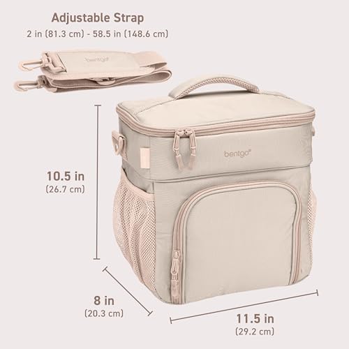 Bentgo Prep Deluxe Insulated Multimeal Bag - Lunch Box Bag, Holds 5 Meals, Premium Insulation up to 8 Hrs, Durable, Water-Resistant - Large Capacity For Adult Meal Prep (Sand) - color: Sand