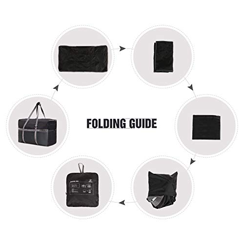 REDCAMP Foldable Travel Bag, Large Sports Bag, 75L/96L/100L, Lightweight Waterproof Tote Bag - color: Black 22"/60l