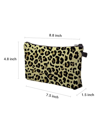 Cute Travel Makeup Bag Cosmetic Bag Small Pouch Gift for Women (Leopard Print) - color: Leopard Print