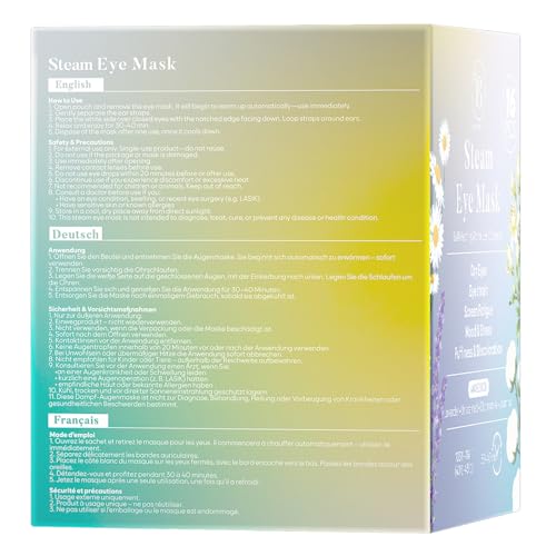 16 Pack Steam Eye Mask Variety Set Lavender Chamomile Jasmine and Unscented, Heated Eye Masks for Dry Eyes Puffiness and Relaxation, Self Heating Warm Compress for Sleep and Travel