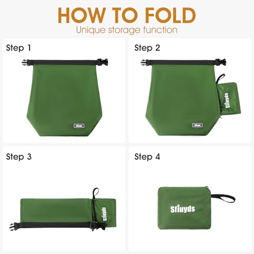 Dog Food Travel Bag with 2PCS Collapsible Dog Travel Bowls Air Tight Dog Food Storage Container(Green, Small) - color: Green, size: 12L