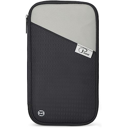 VanFn RFID Travel Passport Wallet, Family Passport Holder, Trip Document Organizer P.Travel Series - color: Black