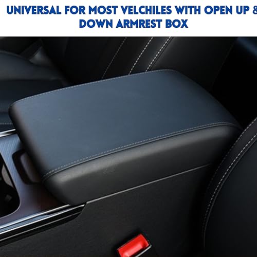 Car Armrest Cushion Pad Auto Center Console Cover with Storage Bag Memory Foam Arm Rest Console Pad Leather Universal Fit for Most Vehicles (Thick Pad, Grey) - color: Grey