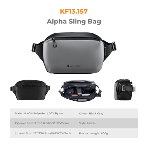 K&F CONCEPT Camera Sling Bag Crossbody Bag Waterproof Camera Shoulder Backpack DSLR/SLR/Mirrorless Camera Case - color: 01 Available Black Medium