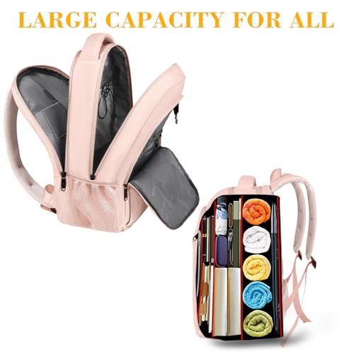 MATEIN 15.6 inch Laptop Backpack, Cute Slim Computer Travel Backpack, Carry On Casual Daypack Bag Gifts for Women Teacher Nurse, Pink - color: Pink, size: 15.6 Inch