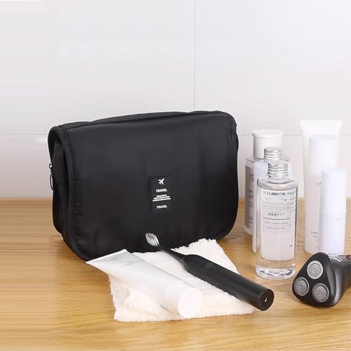 Travel Toiletry Bag for Women, Hanging Toiletry Bag with Multi-Pockets, Toiletry Bag for Traveling Easy Clean, Travel Organizer Black - color: Black