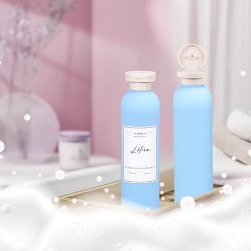 Travel Shampoo Bottle, Empty Plastic Squeeze Bottles 8.8oz with Flip Cap, Lotion Container for Toiletries Travel Size Shampoo and Conditioner - color: Yellow+light Blue+pink+green
