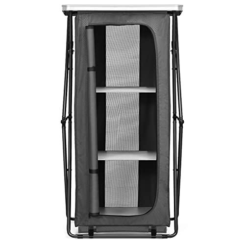 Giantex Folding Camping Storage Cabinet with 3 Shelves and Carry Bag, Portable Outdoor Organizer Kitchen Table, Quick Set-up for BBQ, Picnic, Backyard, Compact Pop-Up Cupboard, 47''H - size: 47''H
