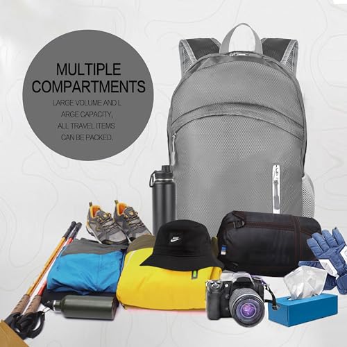 Waterproof Foldable Backpack Dry Storage Lightweight Daypack 35L Outdoor Backpack for Beach Men Women Grey - color: Grey