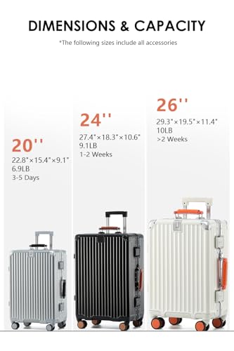 20 Inch Carry On Luggage with Leather Handle, PC Zipperless Suitcase with Spinner Wheels and TSA Locks, 22x14x9 Airline Approved Luggage for Travel, Silver - color: Silver (Brown Leather), size: Carry on 20inch
