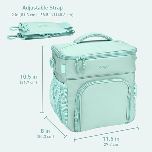 Bentgo Prep Deluxe Insulated Multimeal Bag - Lunch Box Bag, Holds 5 Meals, Premium Insulation up to 8 Hrs, Durable, Water-Resistant - Large Capacity For Adult Meal Prep (Coastal Aqua) - color: Coastal Aqua