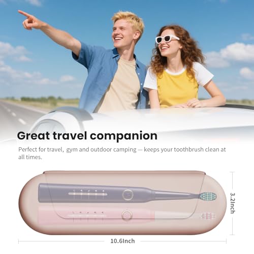Silicone Electric Toothbrush Travel Case, Manual Toothbrush Travel Cover for Men and Women,Toothbrush Holder for Travel,Gym and More, Fits Most Manual and Electric Toothbrushes - Sand Pink - color: Sand Pink