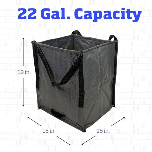 DURASACK Heavy Duty Storage Tote Bag 22-Gallon Rugged Woven Polypropylene Moving Bag, Reusable Self-Standing Design, Holds up to 500 Pounds, Pack of 4, Gray - color: Gray, size: Pack of 4