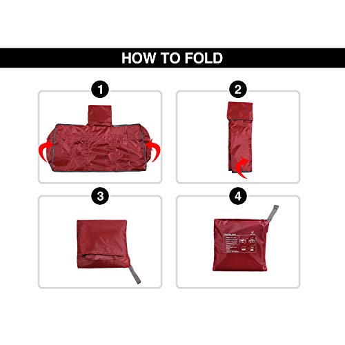 REDCAMP Foldable Travel Bag, Large Sports Bag, 75L/96L/100L, Lightweight Waterproof Tote Bag - color: 96L/Wine Red