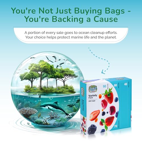 Reusable Food Storage Bags β 260 Pack Variety Pack (Snack, Sandwich, Quart, Gallon) β BPA-Free, Leakproof Zipper Bags with Expandable Bottom β Freezer Bags Safe, Kitchen & Pantry Organizer