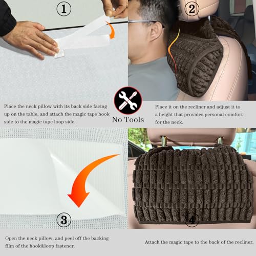 Memory Foam Recliner Neck Pillow. | Breathable pressure relieving ergonomic cushion fits car, sofa, office chair, recliner. Brown,17"W×2.7"D - color: Brown, size: 17"W x 2.7"D