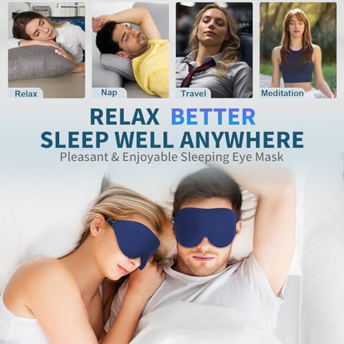 ZGGCD Sleep Mask for Side Sleeper, Light Blocking Sleeping Eye Mask for Women Men, 3D Contoured Cup Night Blindfold, Luxury Eye Cover Eyeshade with Adjustable Strap for Travel, Nap, Blue - color: Blue