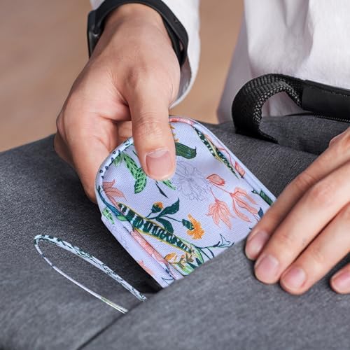 Electronics Organizer Travel Case, Cable Organizer Travel Essentials Tech Pouch,Suitable for Charger, Cable, Phone,Flash Drive,White Flower - color: White Flower
