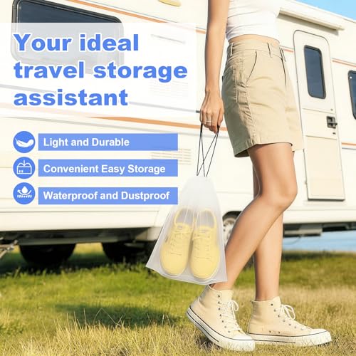 Shoe Bags For Travel Cruise Essentials Vacation Essentials Waterproof Dustproof Clear For Men Women 3 Sizes 18 Pack