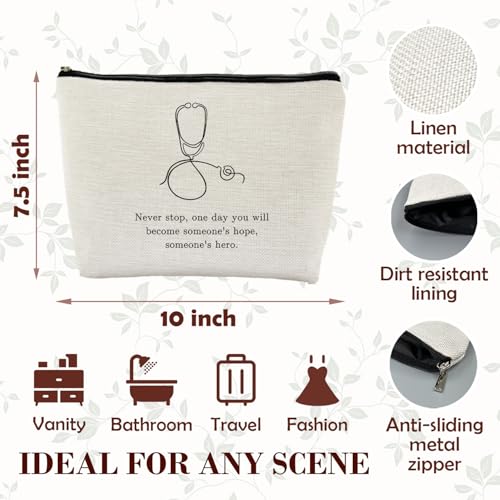 Nurse Makeup Bag, Future Nurse Doctor Gifts Cosmetic Bag Travel Toiletry Bag for Women, Medical Nursing School Gifts, Stethoscope Medical Zipper Makeup Pouch - color: Doctor