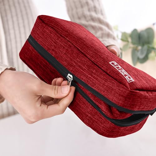 Travel toilet bag is used to store toiletries, Suitable for short-term travel use hanging toilet bag (Burgundy) - color: Burgundy