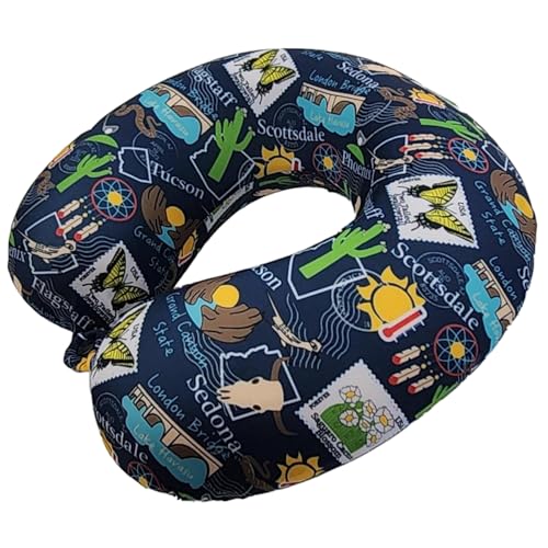 Wolf Essentials Adult Soft Memory Foam 12 x 13-inch Travel Neck Pillow, Compact, Perfect for Plane or Car, Arizona - style: Arizona