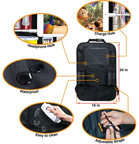 Backseat Organizer for Kids with USB/Headphone Hole - 2 Pack