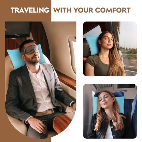 Small Shredded Memory Foam Pillow, Camping Pillow Travel Pillow - Compressible Medium Firm, Breathable Cover, Ideal Backpacking Hiking, Airplane and Car (Sky Blue, L) - color: Sky Blue, size: L-23 X 16 Inch