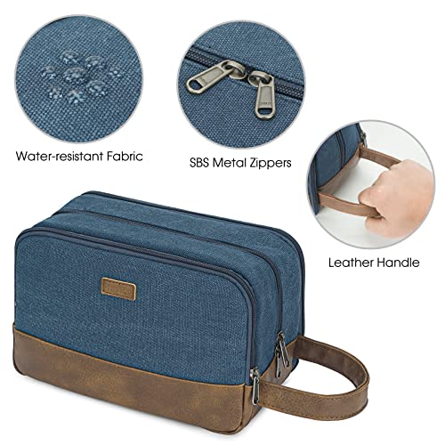 WANDF Travel Toiletry Bag for Men Large Toiletries Shaving Bag Water Resistant Hanging Dopp Kit Travel Accessories Bag for Women Men (Blue) - color: Blue