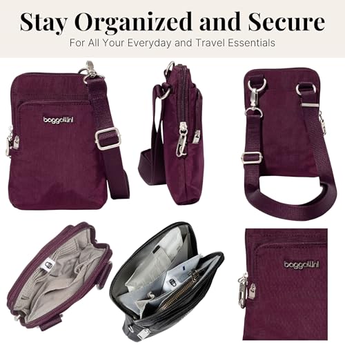 Baggallini Women's Securtex Anti-theft Activity Crossbody Bag - color: Mulberry