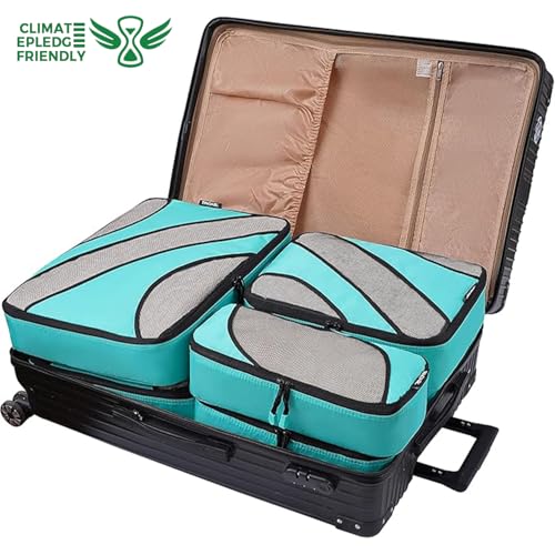 BAGAIL 6 Set Packing Cubes,Travel Luggage Packing Organizers - color: The Turquoise, style: 6 Set
