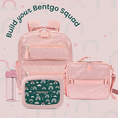 Bentgo Kids Lunch Bag - Durable, Double-Insulated Lunch Bag for Kids 3+; Holds Lunch Box, Water Bottle, & Snacks; Easy-Clean Water-Resistant Fabric & Multiple Zippered Pockets (Green Rainbow) - color: Green Rainbow