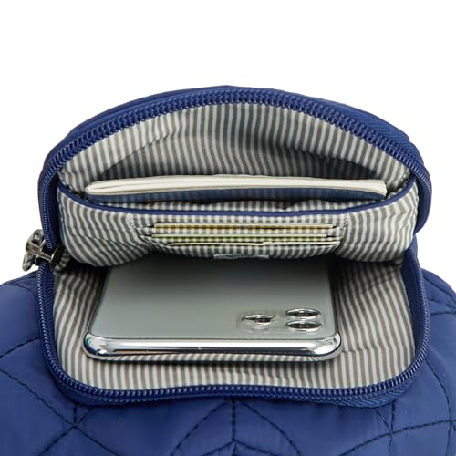 Travelon Anti-Theft Boho Insulated Water Bottle Tote - color: Blue
