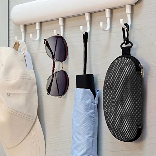 Yamrots 2 Pcs Zipper Hard Sunglasses Cases Portable Travel Eyeglasses Cases with Plastic Hook - color: Black White
