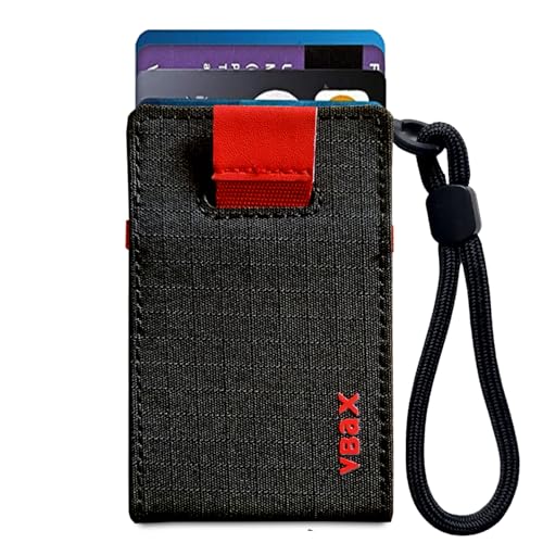 RFID Minimalist Slim Wallet for Men and Women, Holds Up to 12 Cards, Cash, Key Thin and Lightweight Credit Card Holder (Black Microfiber – Inferno Edition) - color: Black Microfiber – Inferno Edition