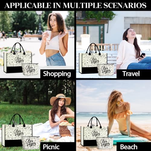 Seattle Italy Chicago New York Las Vegas Paris Gifts for Women Canvas Tote Bag Mother's Day Gifts for Women - color: Lasvegas