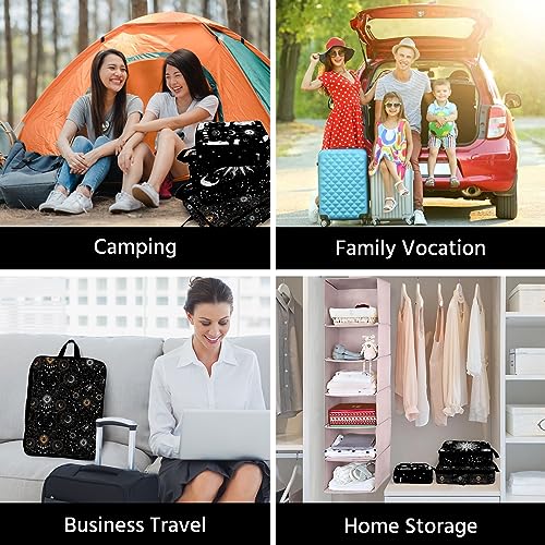 6 Pcs Compression Packing Cubes Waterproof Suitcase Travel Bag Luggage Backpack Organizer Travel Cubes for Packing-Gothic Style - color: Gothic Style