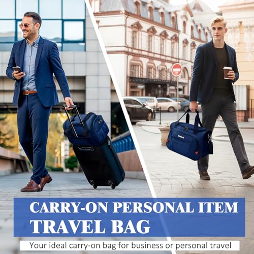 Underseat Carry On luggage Bag Airplanes Personal Item Bags Weekender Overnight Travel Tote Bag Shoulder Small Softside Carry on Luggage Travel Duffel Bags For Men Women -16 IN Navy Blue - color: Navy Blue, size: 16 IN