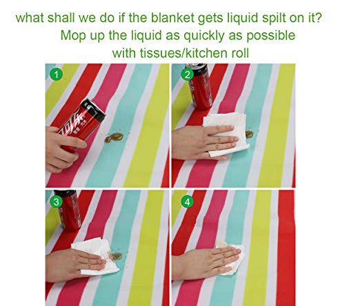 yodo Outdoor Picnic Blanket Water-Resistant for Camping Hiking Festivals,Rose Stripe