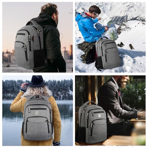 Volher Laptop Backpack,Business Travel Anti Theft Slim Durable Laptops Backpack,Water Resistant College Computer Bag for Women & Men Fits 15.6 Inch Laptop and Notebook - Grey - color: Grey, size: 15.6 Inch, style: Laptop