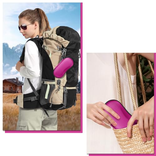 FINTIE Sunglasses Case, Hard EVA Shell Shockproof Sport Glasses Case with Metal Carabiner Travel Zipper Eyeglasses Holder - color: Magenta