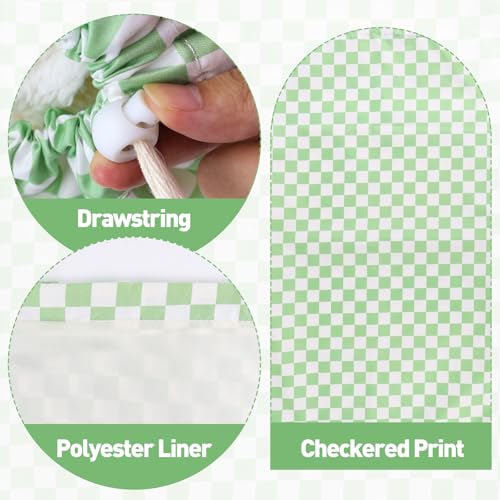 Laundry Bag, Dirty Backpack Laundry Bag For College Travel Laundromat Apartment, With Handles 29" X 18" (Green White Checkered) - color: Green White Checkered